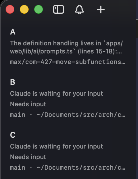 Multiple repo views open in cmux